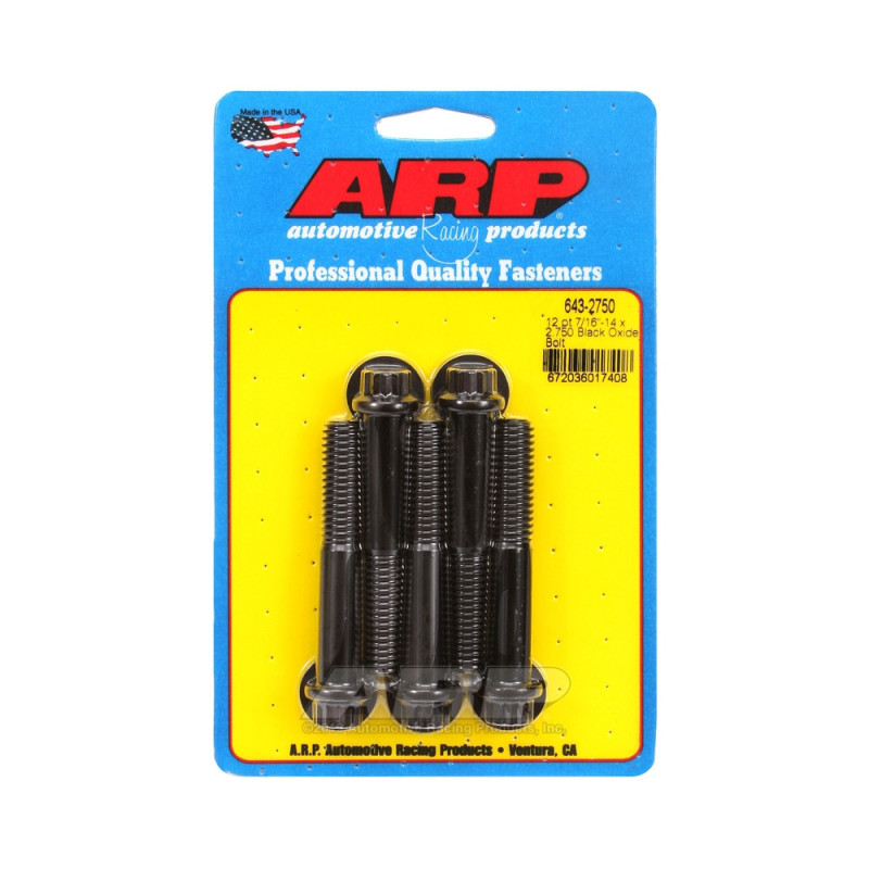 Set de șuruburi și piulițe universale ARP 7/16-14 – Black Oxyde, 12 capete, x5 - ARP-643-2750 - 643-2750 - 3666618193656